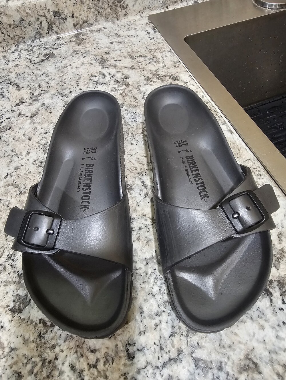 Birkenstocks in Pewter Gray